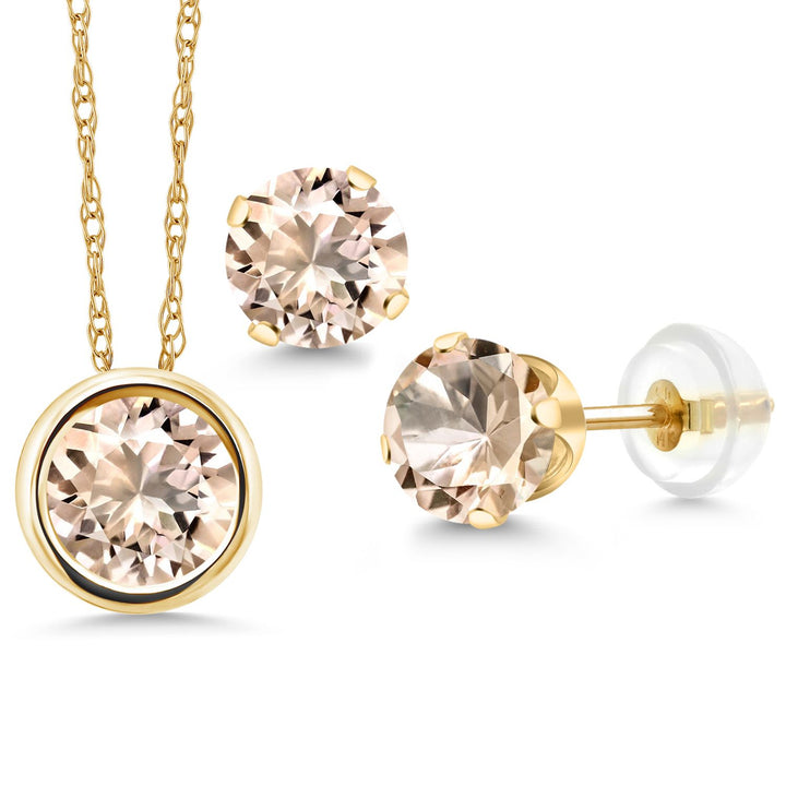 Pendant Earrings Set in 14K Yellow Gold