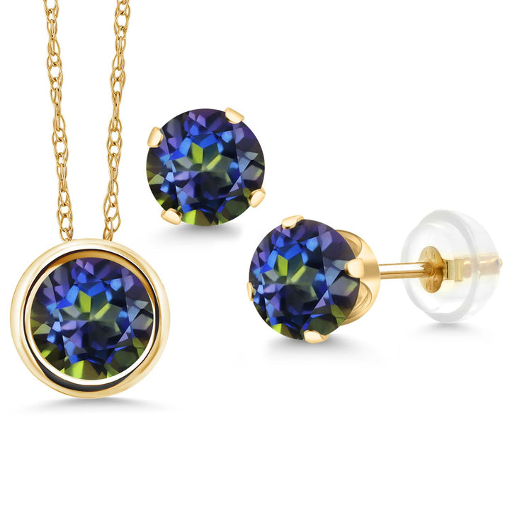 Pendant Earrings Set in 14K Yellow Gold