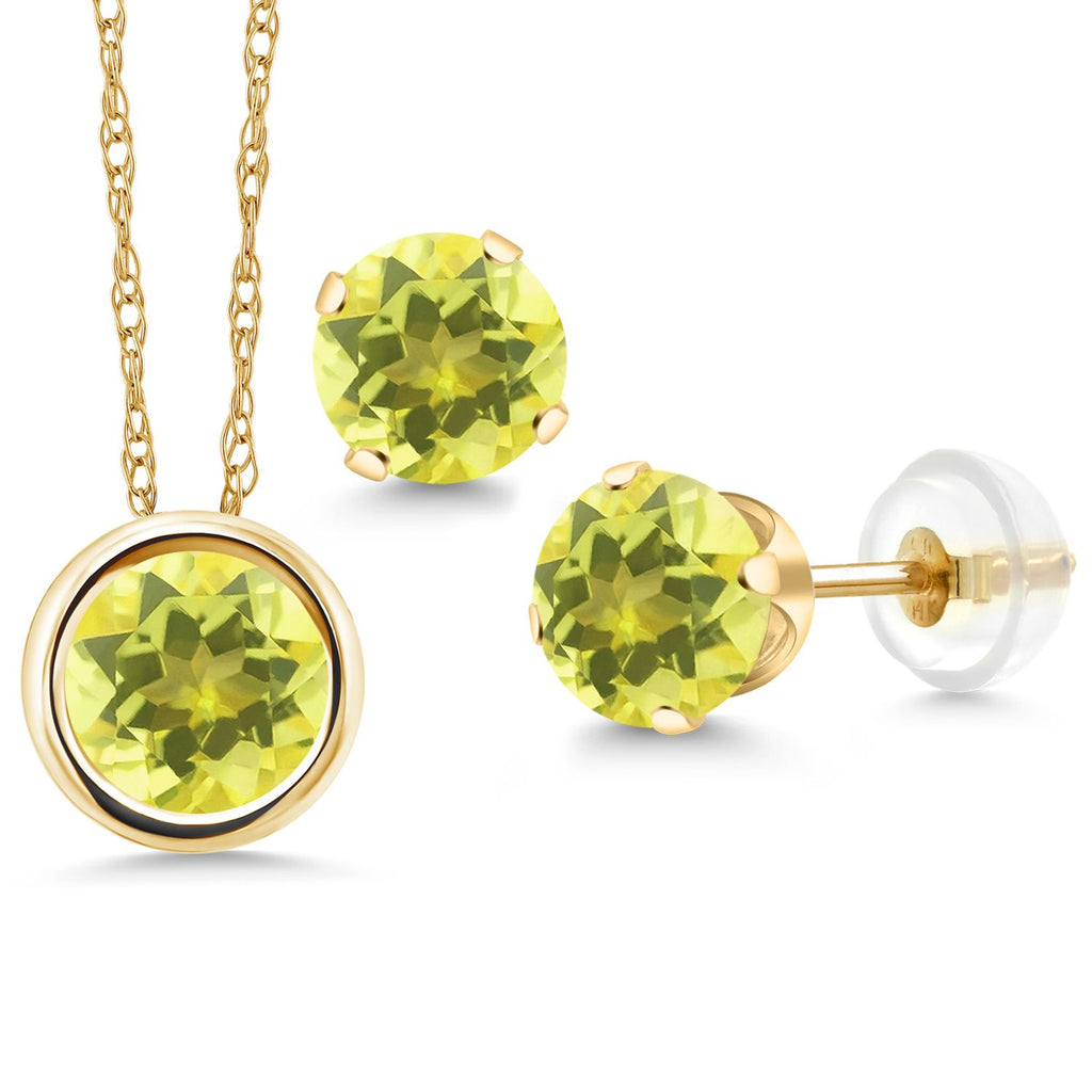 Pendant Earrings Set in 14K Yellow Gold