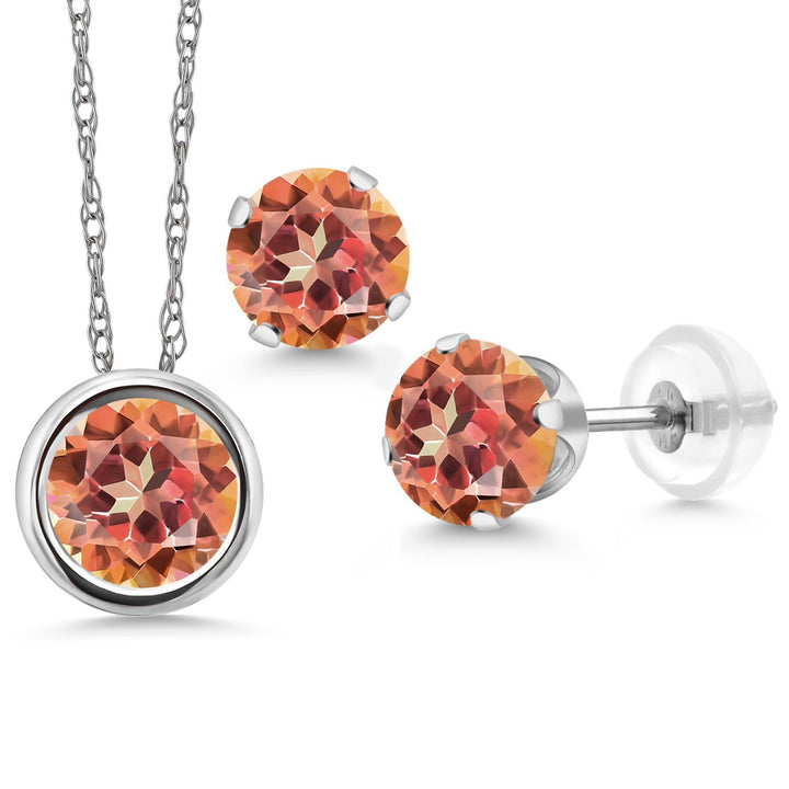 Pendant Earrings Set in 14K White Gold