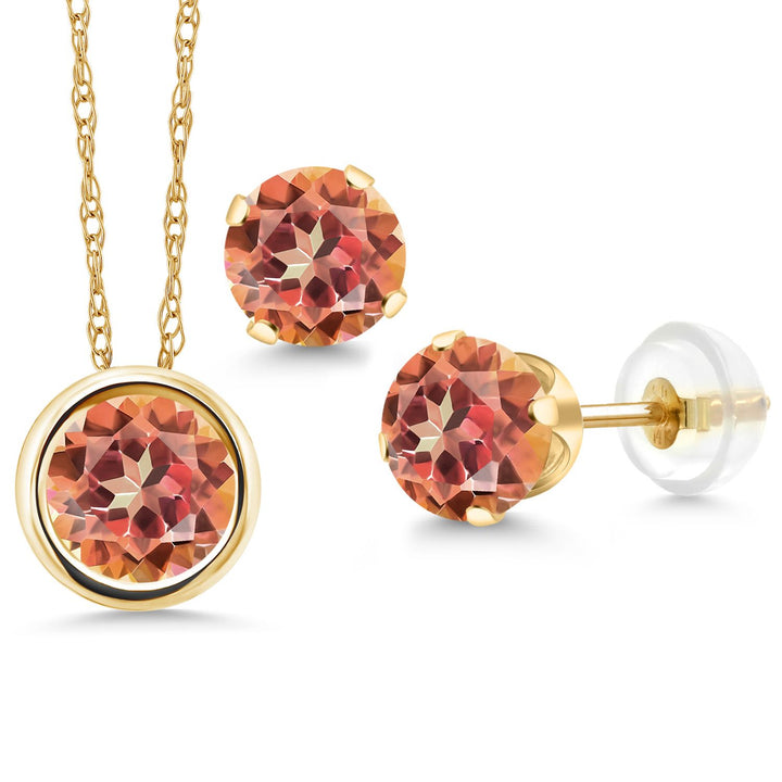 Pendant Earrings Set in 14K Yellow Gold