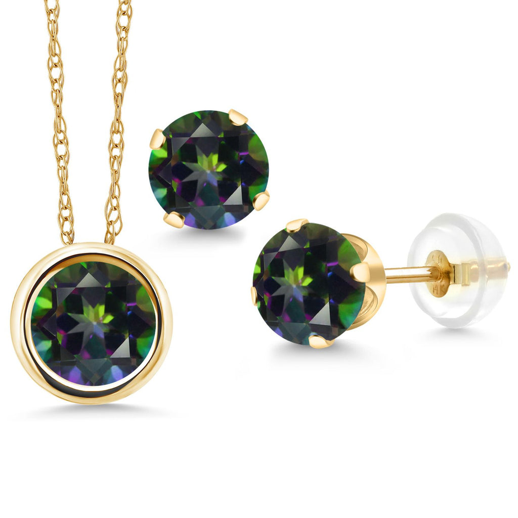 Pendant Earrings Set in 14K Yellow Gold