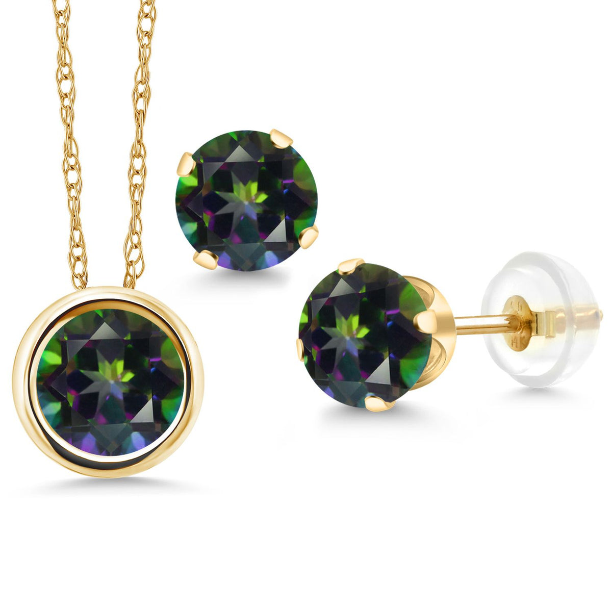 Pendant Earrings Set in 14K Yellow Gold