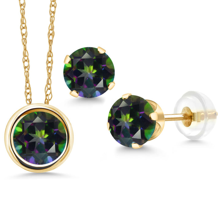Pendant Earrings Set in 14K Yellow Gold