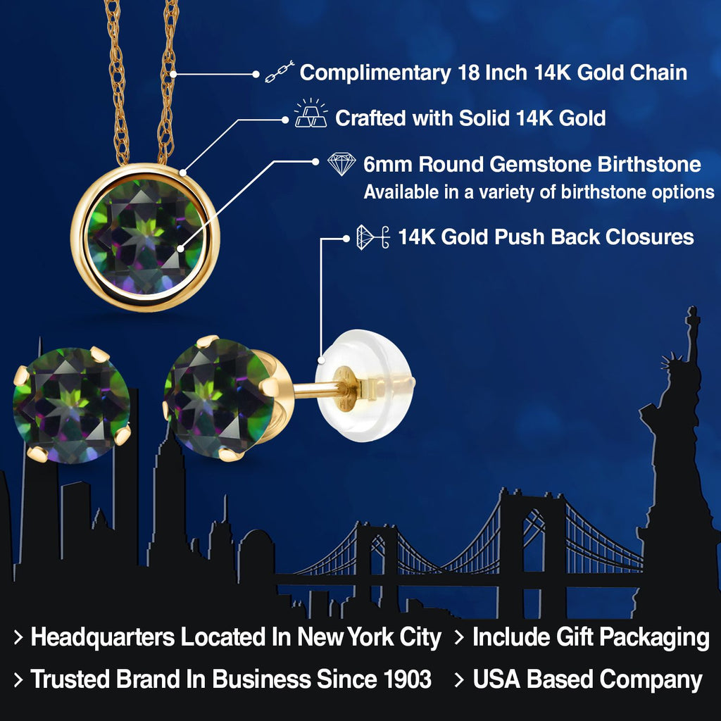 Pendant Earrings Set in 14K Yellow Gold