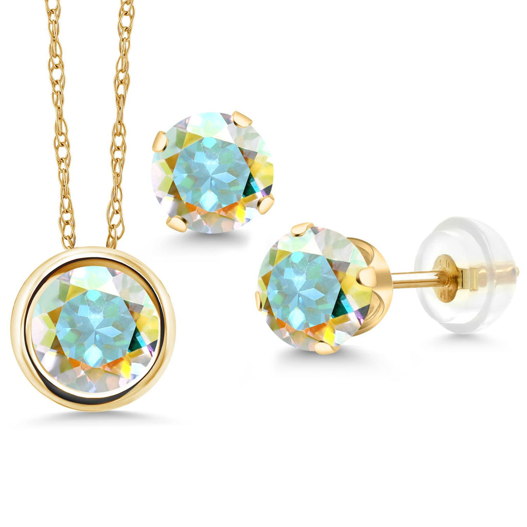 Pendant Earrings Set in 14K Yellow Gold