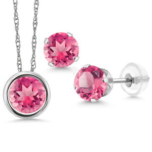 Pendant Earrings Set in 14K White Gold