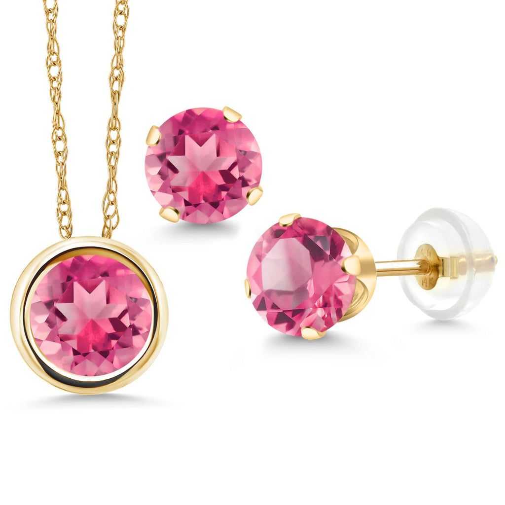 Pendant Earrings Set in 14K Yellow Gold