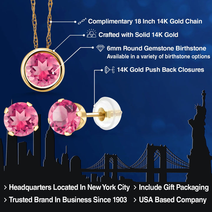 Pendant Earrings Set in 14K Yellow Gold