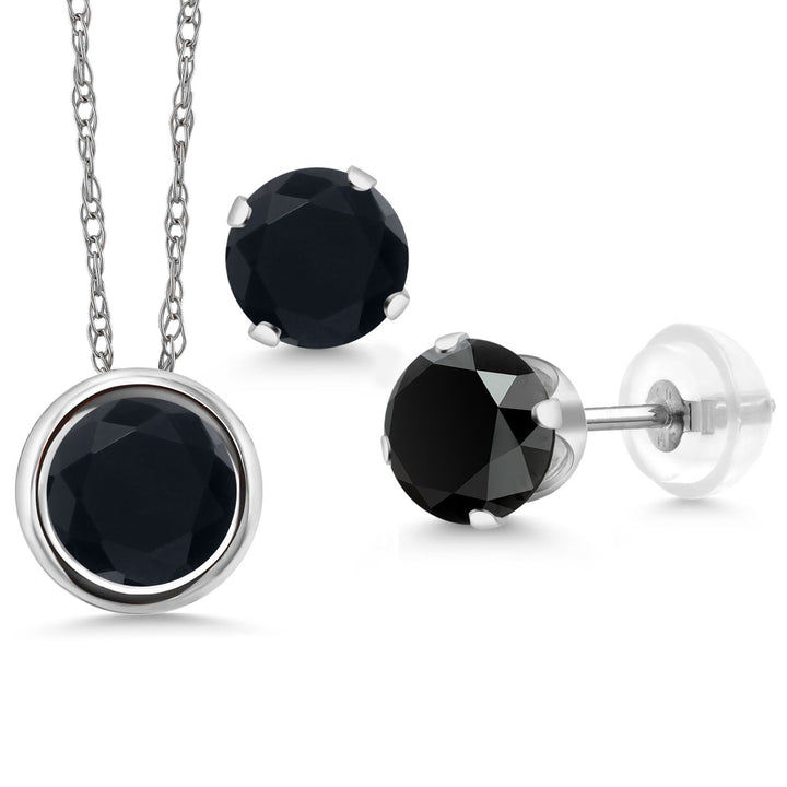 Pendant Earrings Set in 14K White Gold