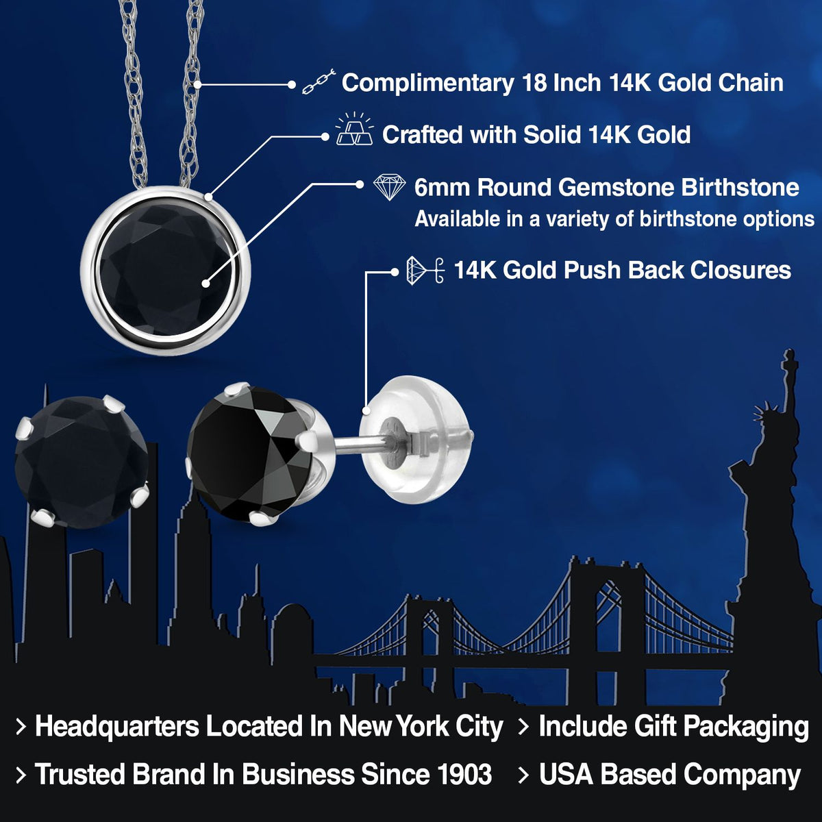 Pendant Earrings Set in 14K White Gold