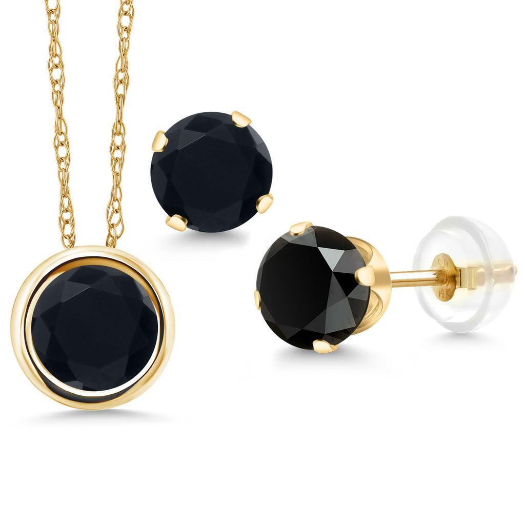 Pendant Earrings Set in 14K Yellow Gold