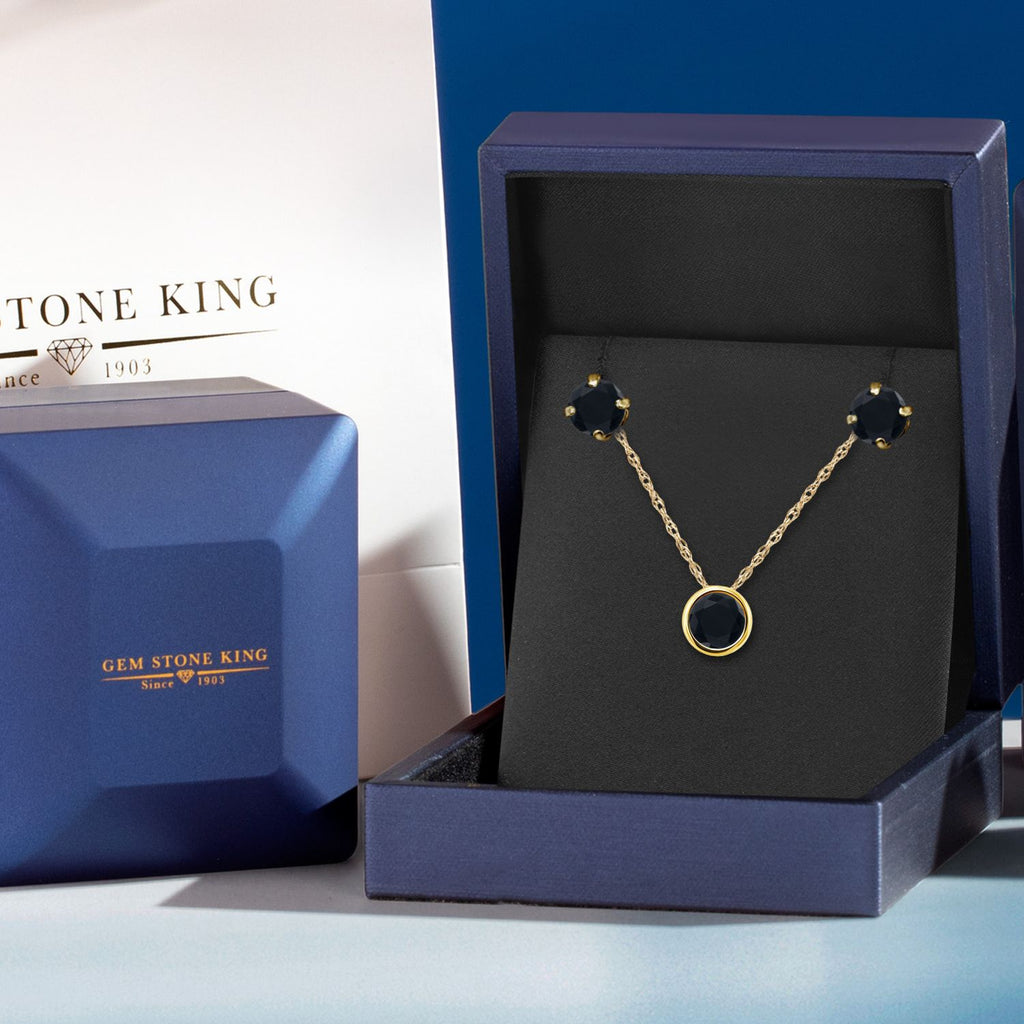 Pendant Earrings Set in 14K Yellow Gold