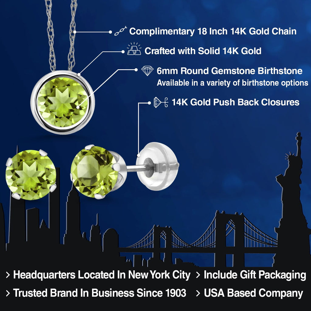 Pendant Earrings Set in 14K White Gold