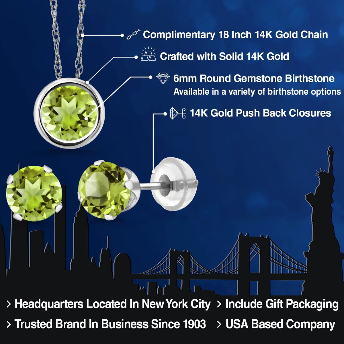 Pendant Earrings Set in 14K White Gold