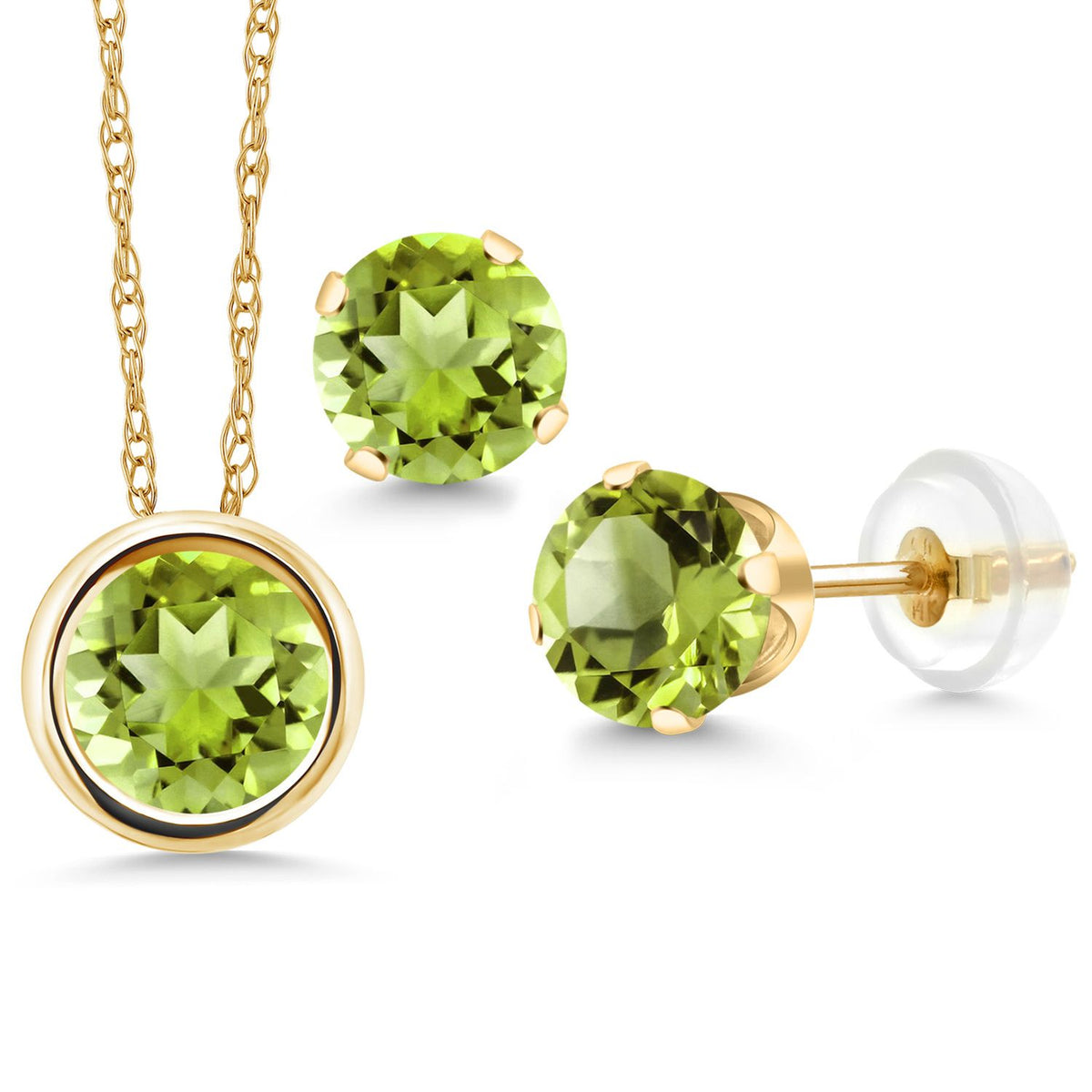 Pendant Earrings Set in 14K Yellow Gold