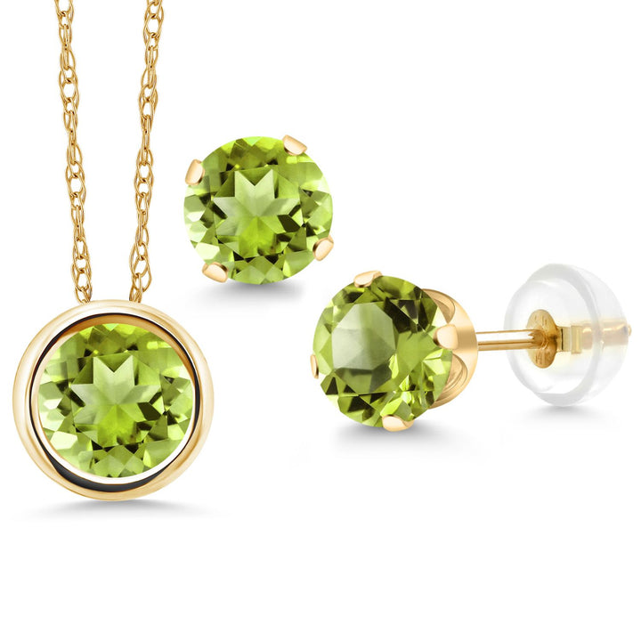 Pendant Earrings Set in 14K Yellow Gold