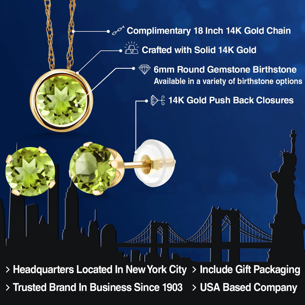 Pendant Earrings Set in 14K Yellow Gold