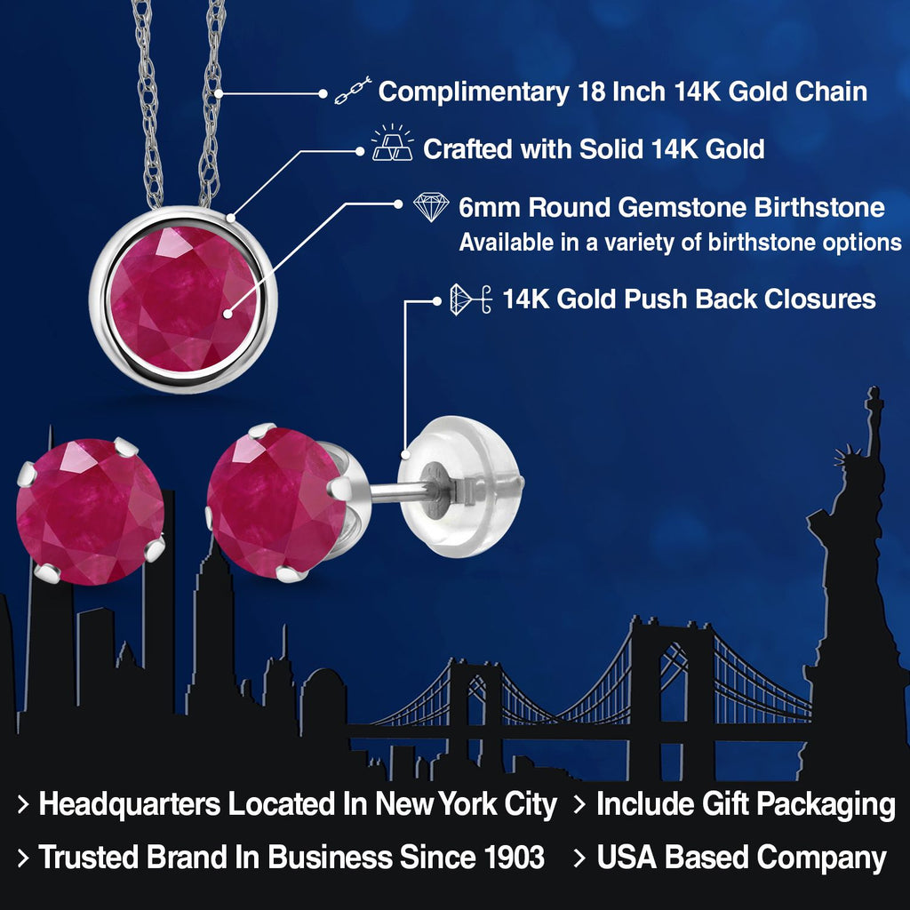 Pendant Earrings Set in 14K White Gold