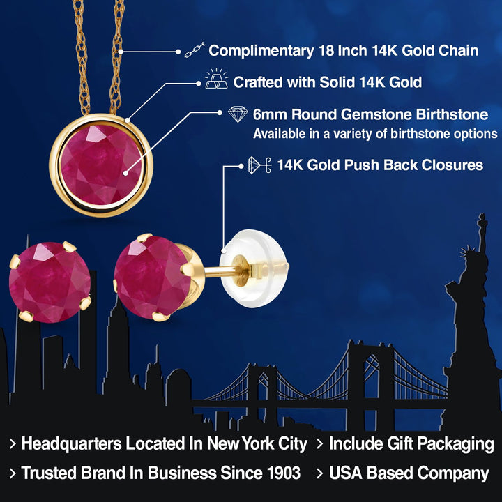 Pendant Earrings Set in 14K Yellow Gold