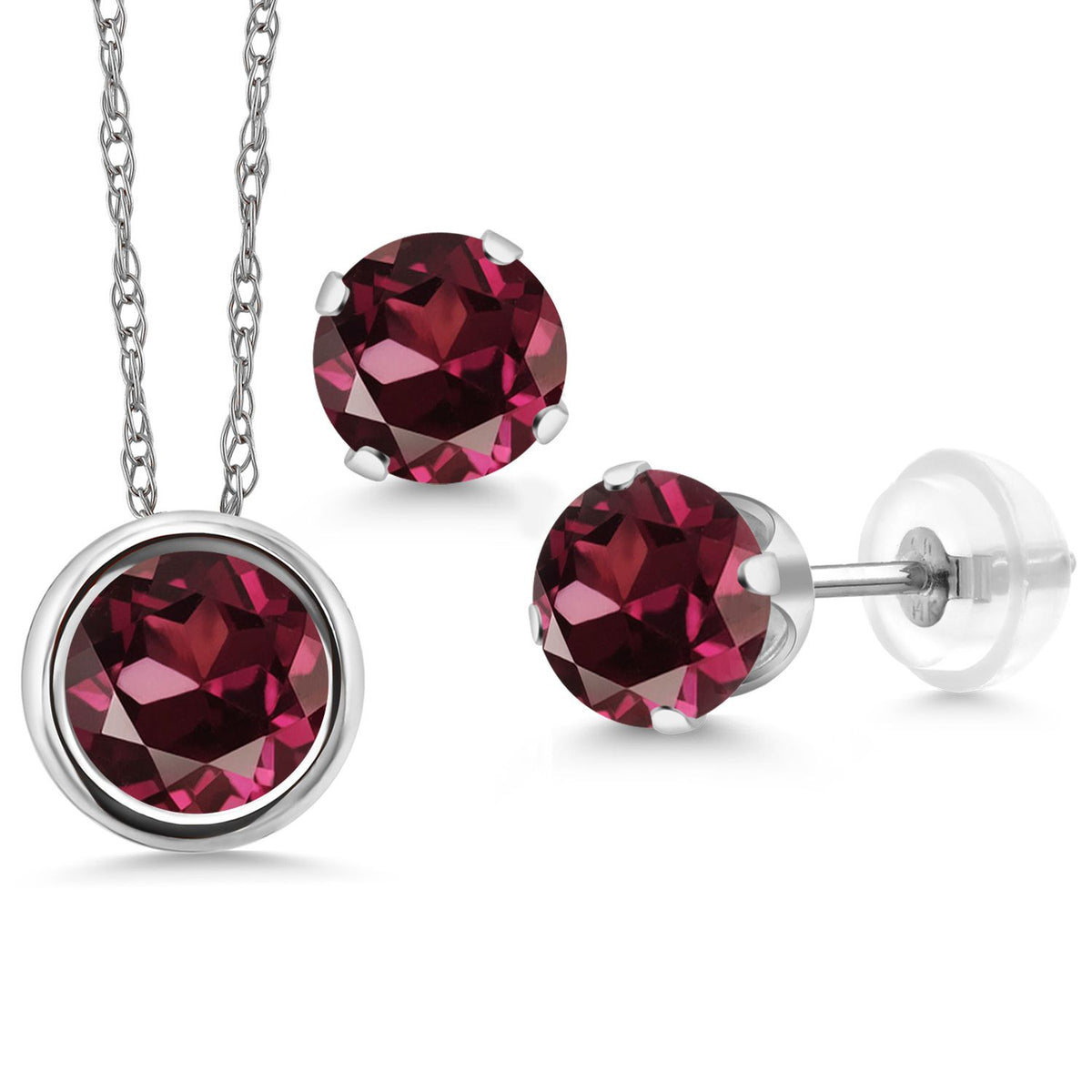 Pendant Earrings Set in 14K White Gold