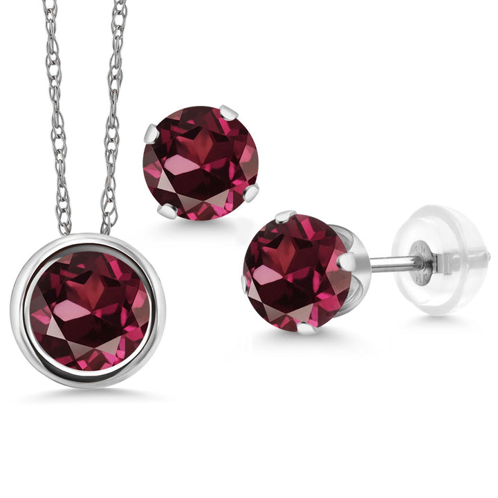 Pendant Earrings Set in 14K White Gold