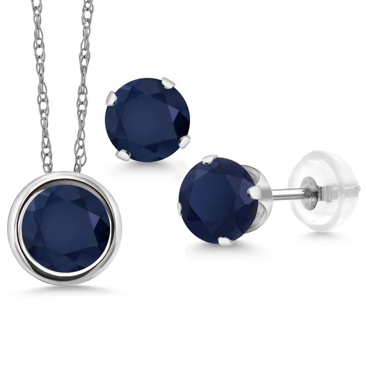 Pendant Earrings Set in 14K White Gold