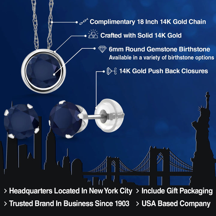 Pendant Earrings Set in 14K White Gold