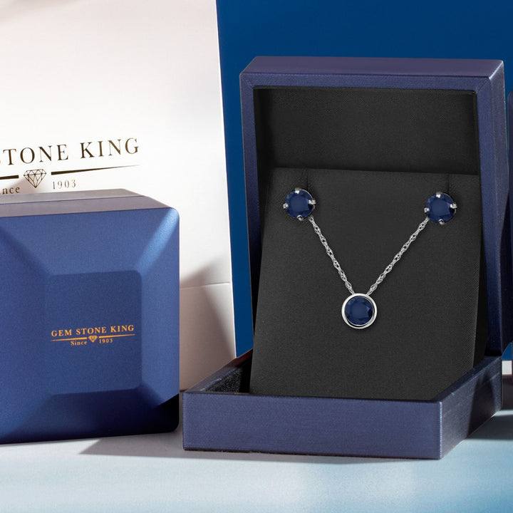 Pendant Earrings Set in 14K White Gold