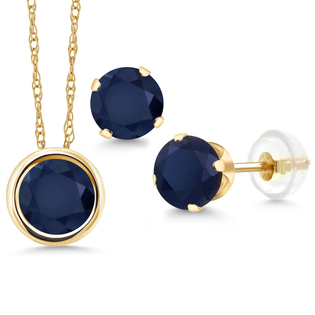 Pendant Earrings Set in 14K Yellow Gold