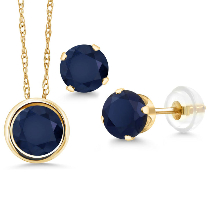 Pendant Earrings Set in 14K Yellow Gold
