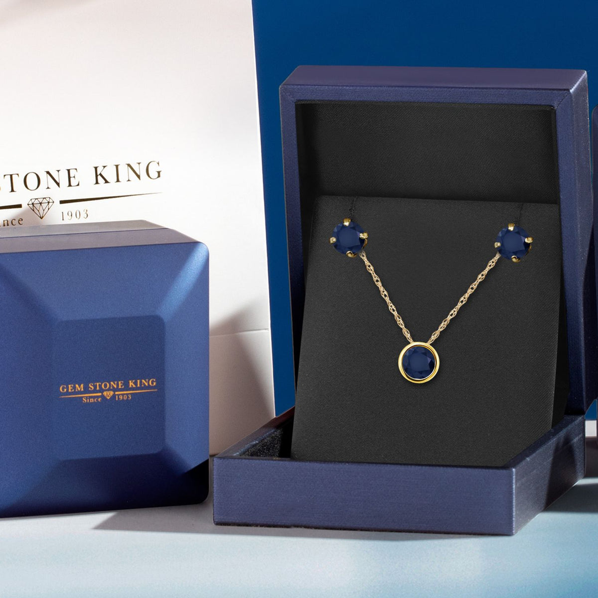 Pendant Earrings Set in 14K Yellow Gold