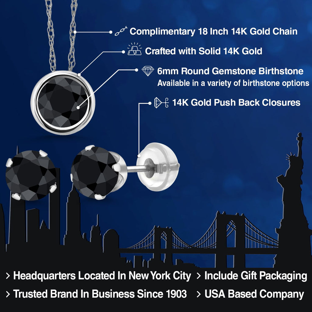 Pendant Earrings Set in 14K White Gold