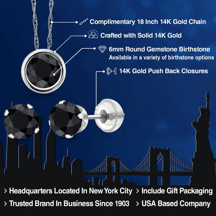Pendant Earrings Set in 14K White Gold