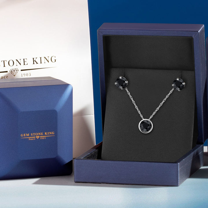 Pendant Earrings Set in 14K White Gold