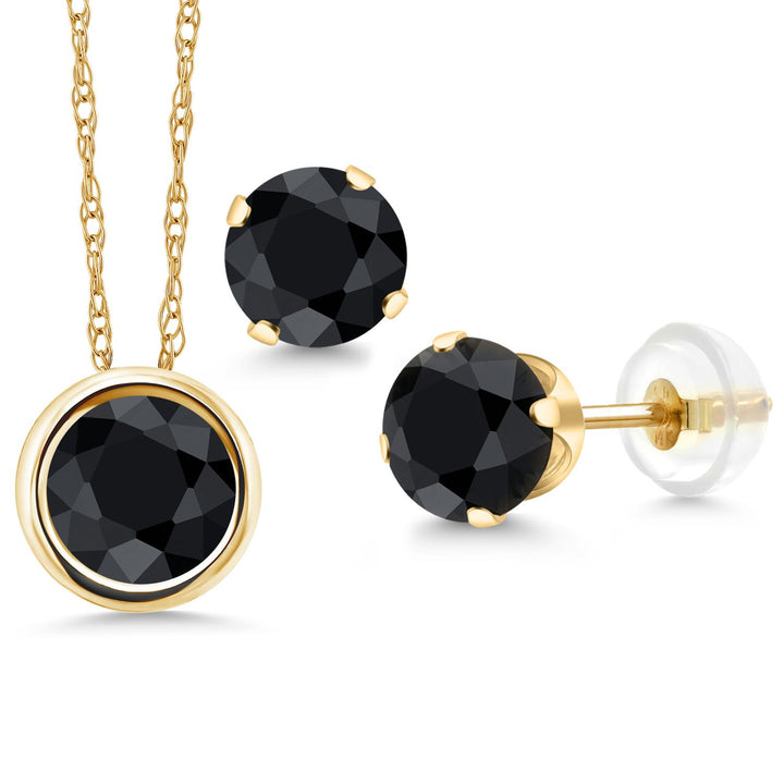 Pendant Earrings Set in 14K Yellow Gold