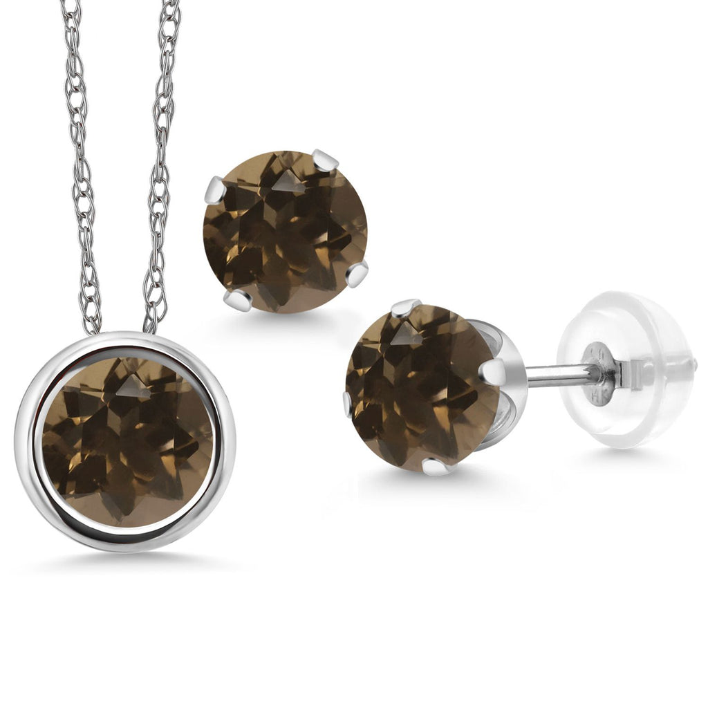 Pendant Earrings Set in 14K White Gold