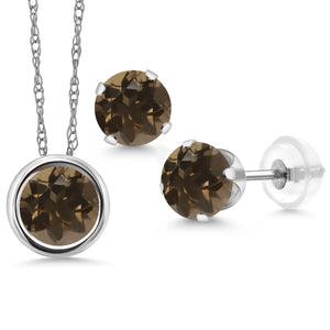 Pendant Earrings Set in 14K White Gold