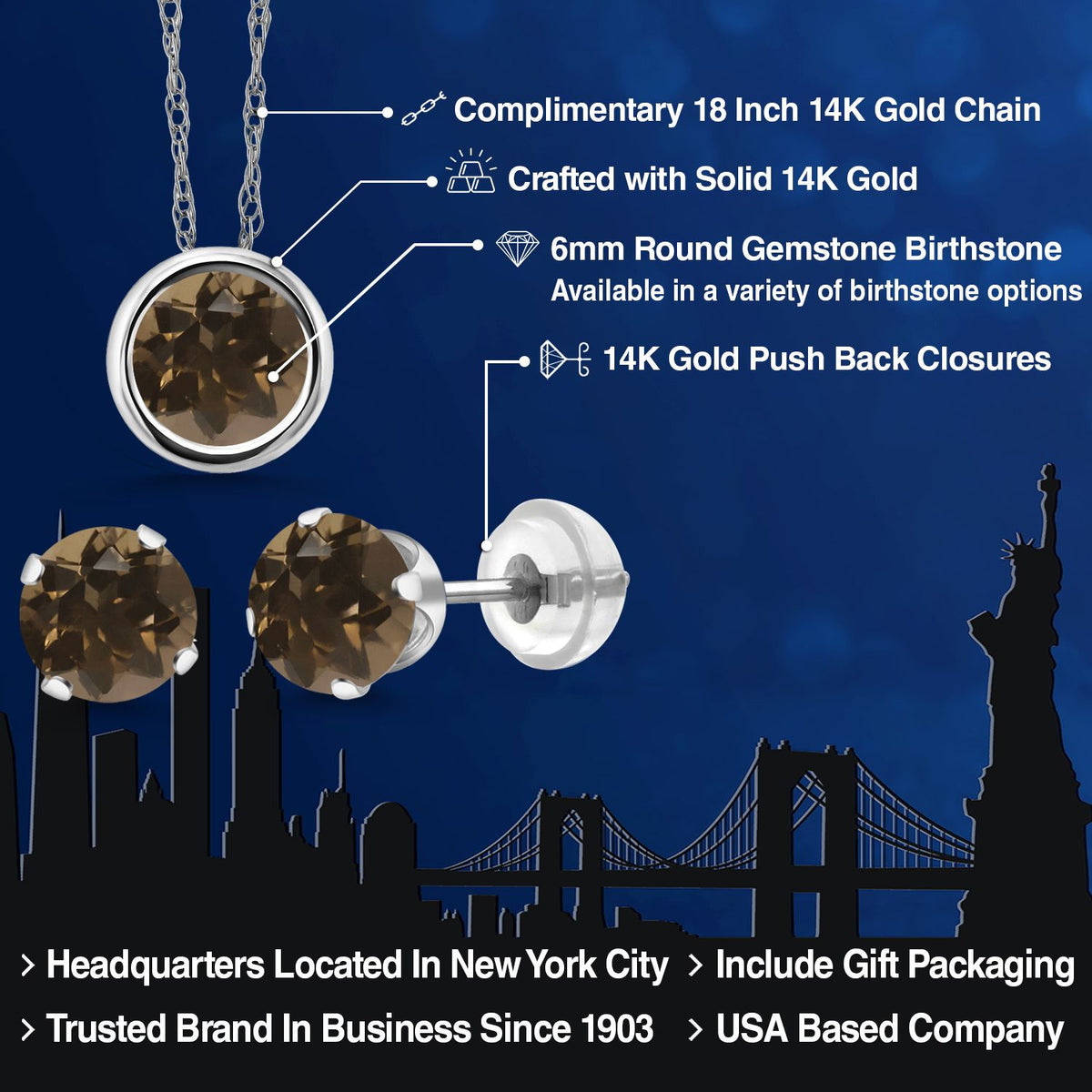 Pendant Earrings Set in 14K White Gold