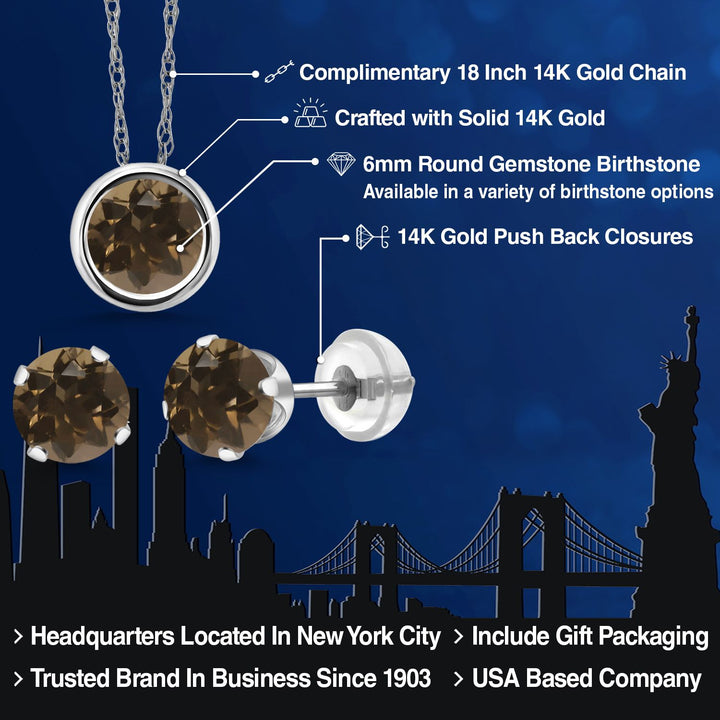Pendant Earrings Set in 14K White Gold