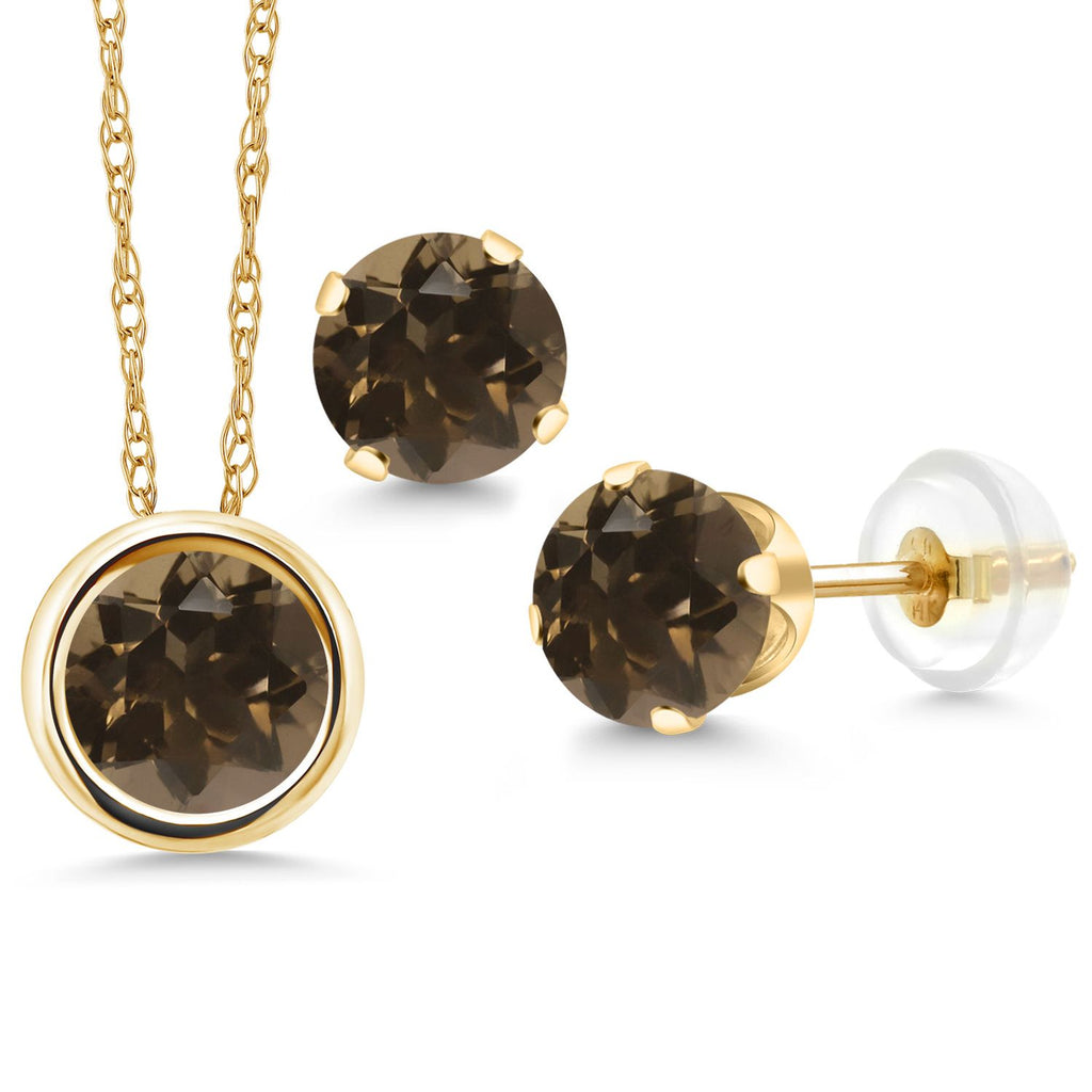 Pendant Earrings Set in 14K Yellow Gold
