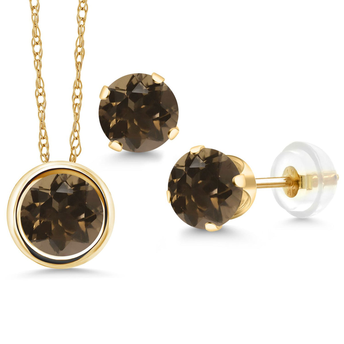 Pendant Earrings Set in 14K Yellow Gold