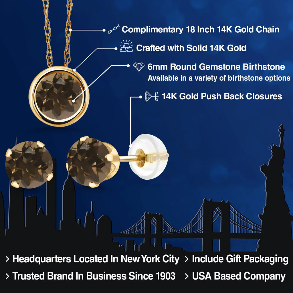 Pendant Earrings Set in 14K Yellow Gold