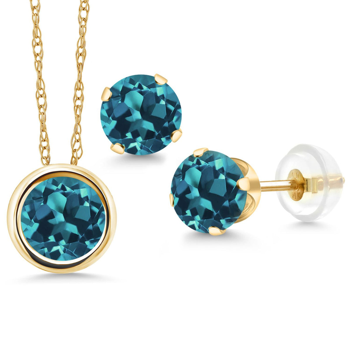 Pendant Earrings Set in 14K Yellow Gold