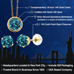 Pendant Earrings Set in 14K Yellow Gold