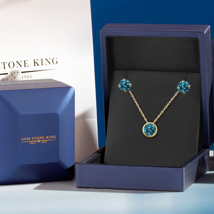 Pendant Earrings Set in 14K Yellow Gold
