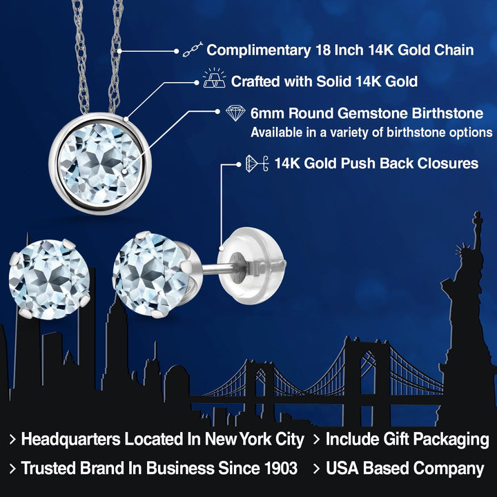 Pendant Earrings Set in 14K White Gold