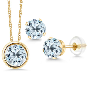 Pendant Earrings Set in 14K Yellow Gold