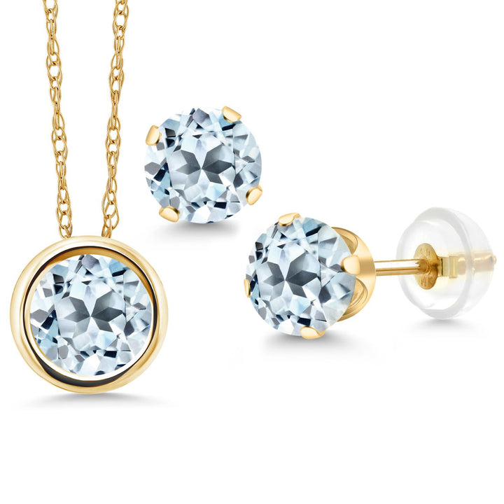 Pendant Earrings Set in 14K Yellow Gold