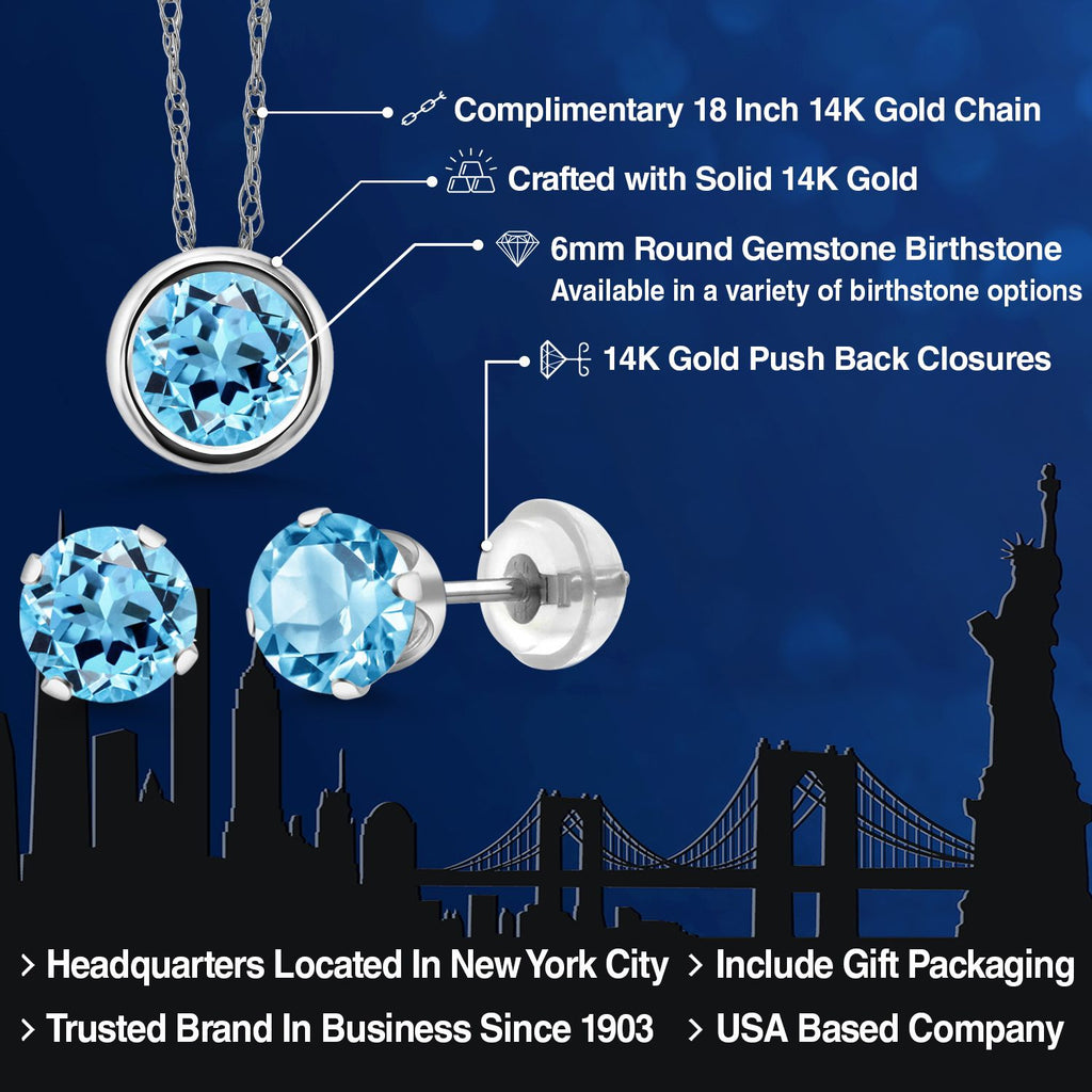 Pendant Earrings Set in 14K White Gold